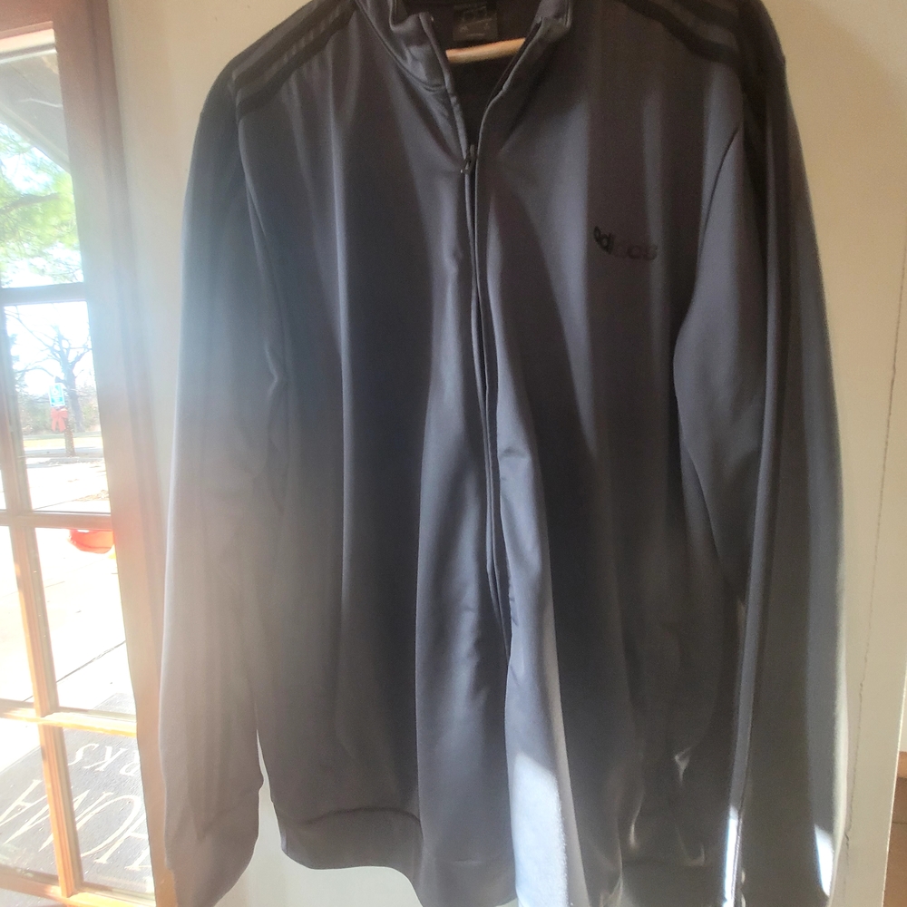 Men's Adidas Gray w/Black Stripes Jacket